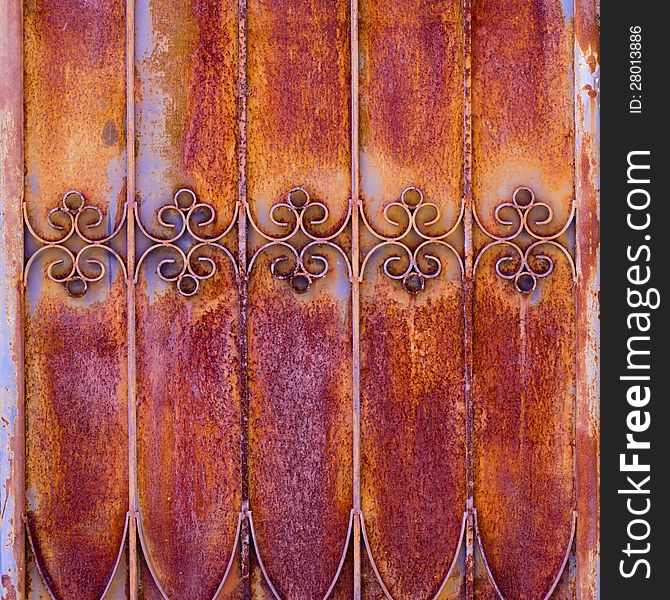 Door wallpaper with Rust it old steel door