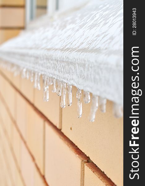 Icicles Hanging from a Ledge