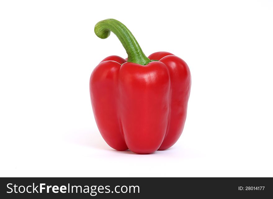 Sweet red pepper  on white background