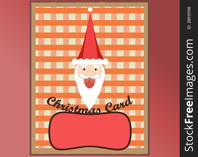 Christmas Card Happy Santa vector in vintage tone