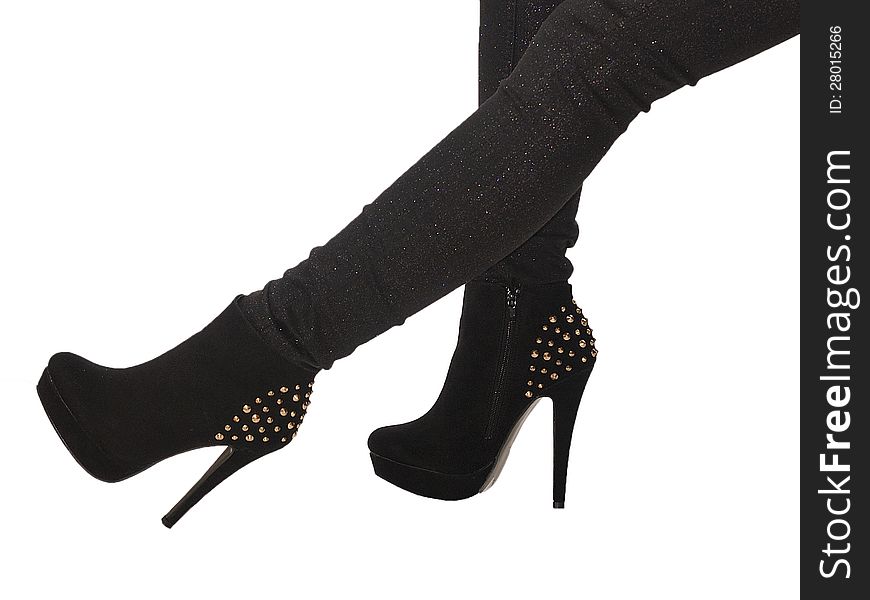 Black high heels with spikes