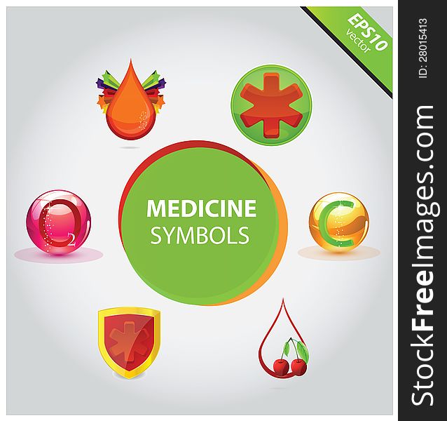 Medical icons and symbols vector set isolated