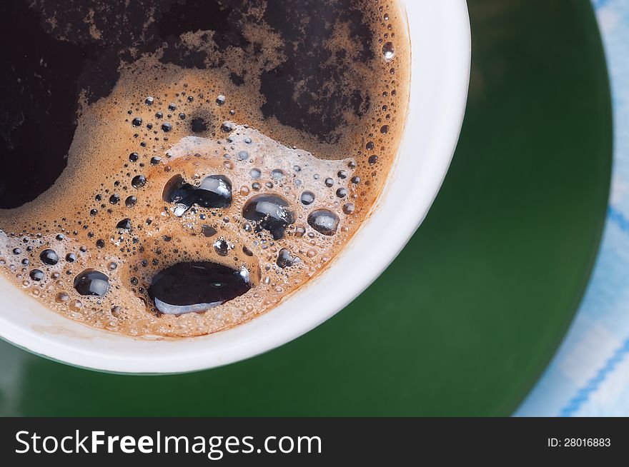 Coffee cup top view