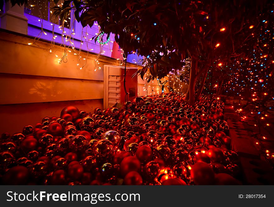 Christmas decorations by night