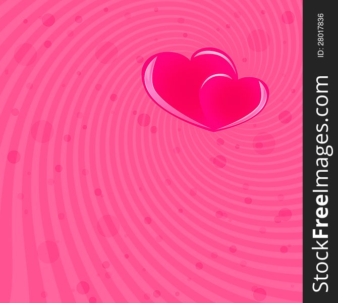 St. Valentine's Day pink background with heart and place for text. St. Valentine's Day pink background with heart and place for text