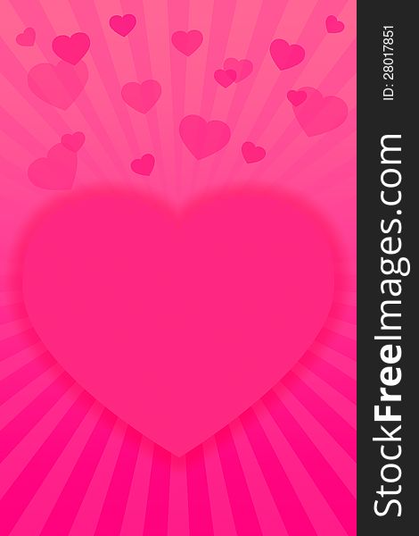 St. Valentine's Day pink background with heart and place for text. St. Valentine's Day pink background with heart and place for text