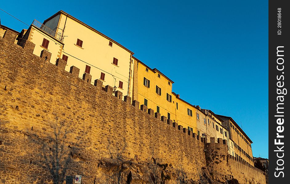 Typical houses in the historic center of San Marino