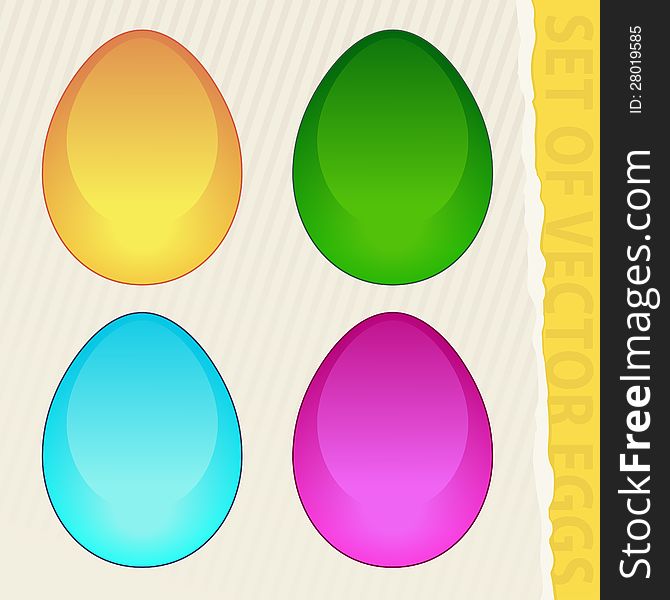 Set of colored Easter eggs. Set of colored Easter eggs