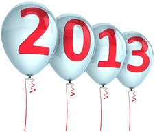 New Year 2013 Balloons Holiday Party Decoration Stock Photo