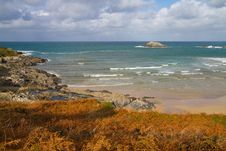 Autumn At Crantock Bay Cornwall Coast England Stock Photography Autumn At Crantock Bay Cornwall Coast England Stock Photography