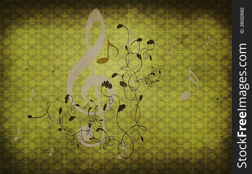 Green Retro Music Background