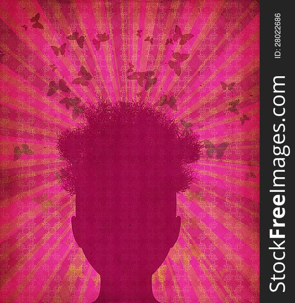 Illustration of abstract grunge human head silhouette background. Illustration of abstract grunge human head silhouette background.