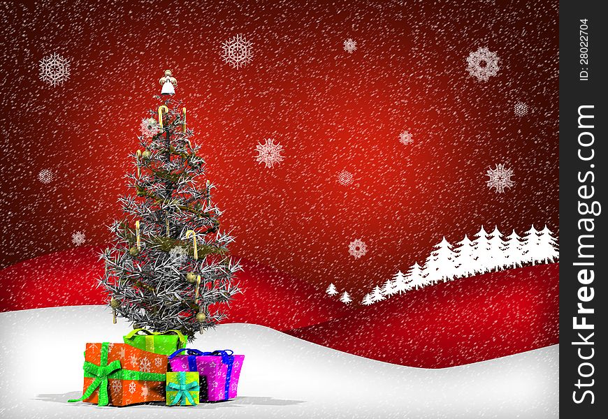 Illustration of abstract Christmas red background with snow. Illustration of abstract Christmas red background with snow.