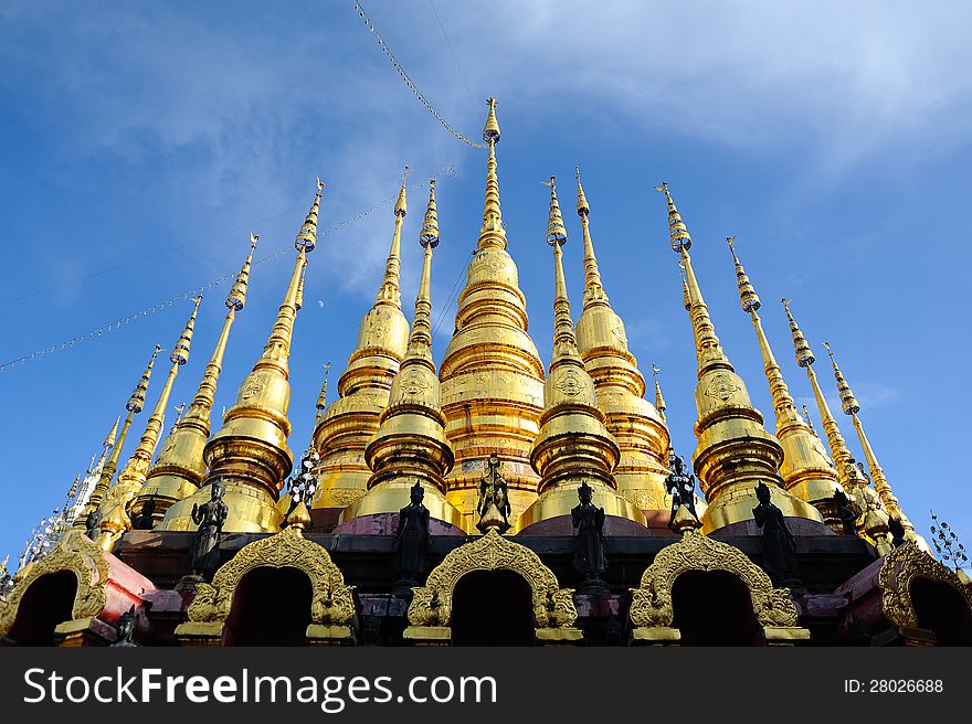 Golden pagoda in prae, thailand. Golden pagoda in prae, thailand