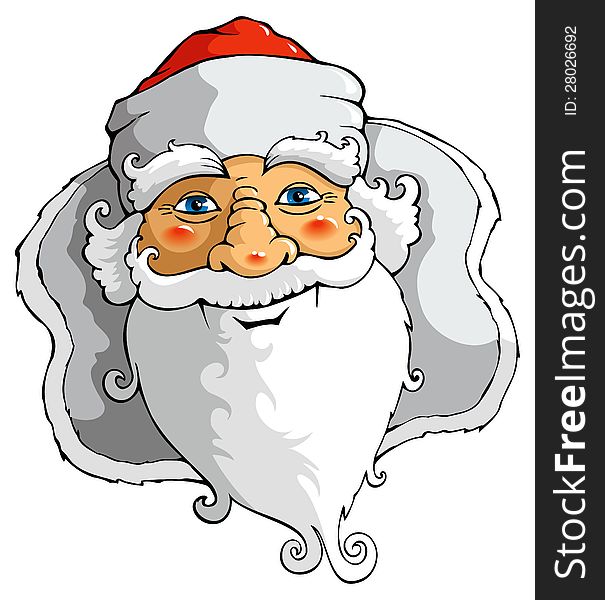 Portrait of smiling Santa Claus, vector illustration