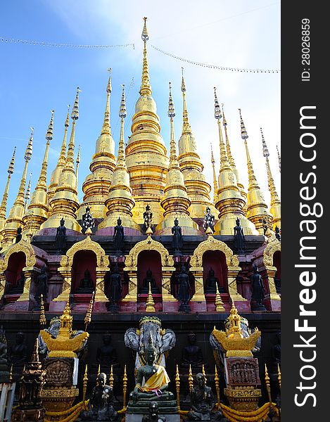Golden pagoda in prae, thailand. Golden pagoda in prae, thailand