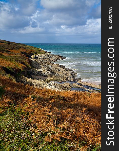 Crantock bay and beach Cornwall England United Kingdom near Newquay and on the South West Coastal Path. Crantock bay and beach Cornwall England United Kingdom near Newquay and on the South West Coastal Path