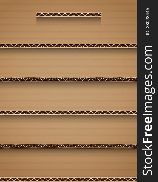 Recycle cardboard shelf background interface