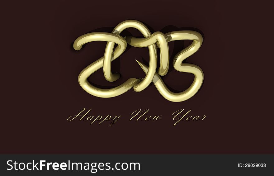 Logo for a greeting card happy new year 2013