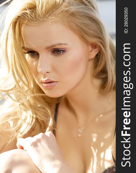 Portrait of a beautiful adult sensuality blonde woman. Portrait of a beautiful adult sensuality blonde woman