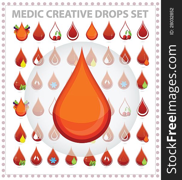 Medic Creative Blood Drops Symbols And Sign