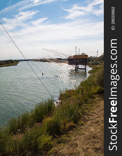 Salt flats and dock on Bevano mouth