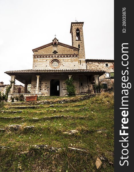 Medieval church on the chianti hills in Tuscany, Italy. Medieval church on the chianti hills in Tuscany, Italy