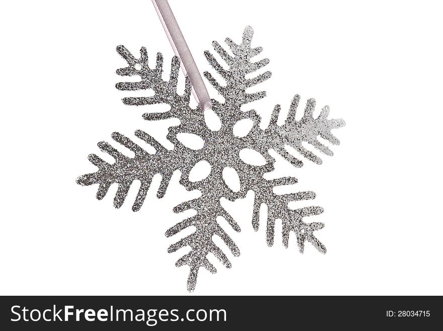 Decorative snowflake isolated on white.