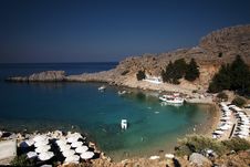 Torquois Hidden Bay In Rhodes Greece Royalty Free Stock Images Torquois Hidden Bay In Rhodes Greece Royalty Free Stock Images