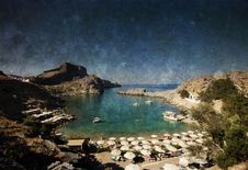 Torquois Hidden Bay In Rhodes Greece Stock Images Torquois Hidden Bay In Rhodes Greece Stock Images