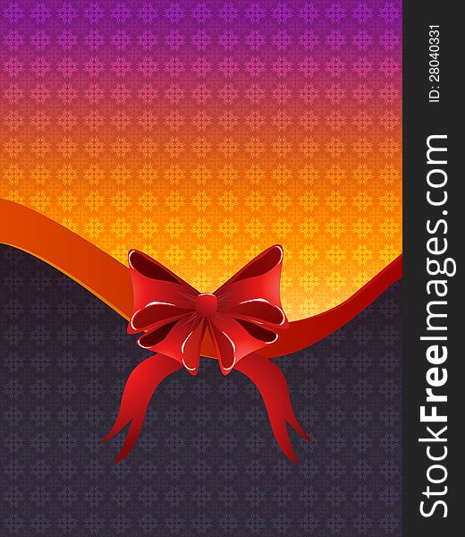 Holiday Background With Bow