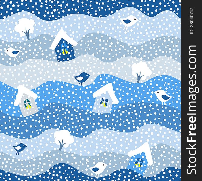 Winter seamless pattern, vector illustration