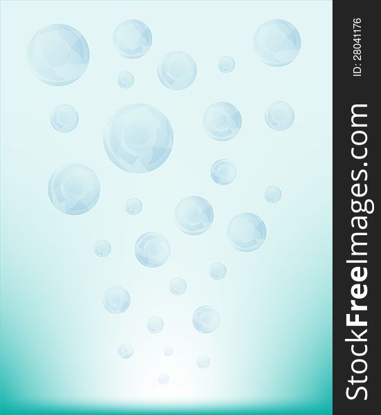 Many Abstract bubbles  blue background