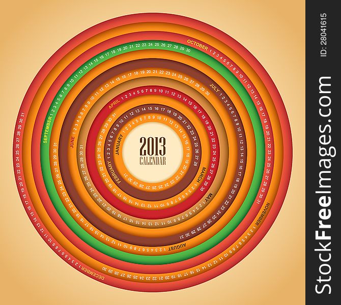 Retro swirl 2013 calendar