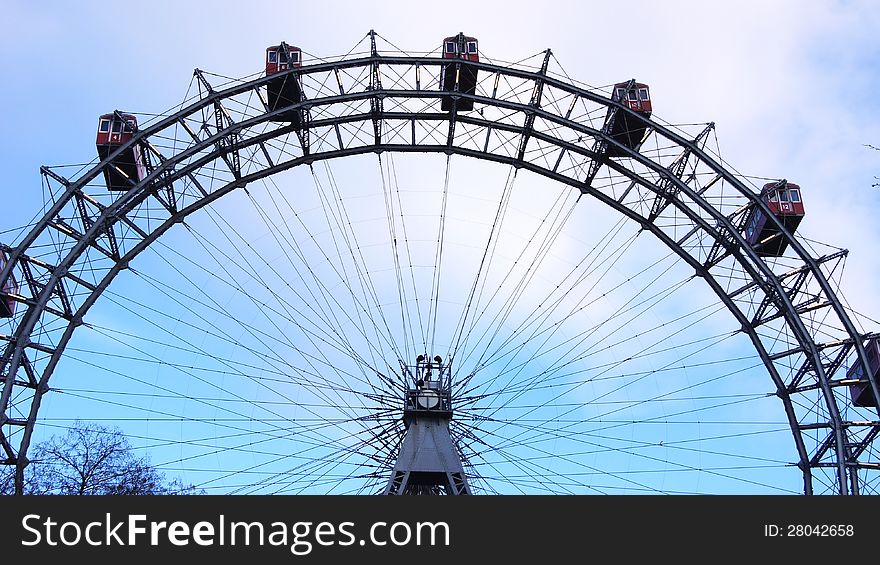 Part of big Ferries Wheel in Vienna, Austria