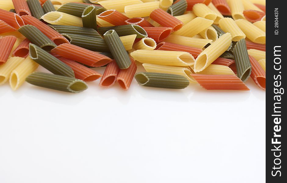 Italian colored pasta - green and red