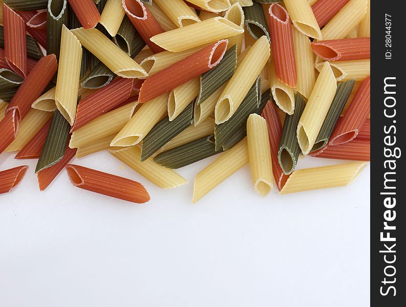 Italian colored pasta - green and red