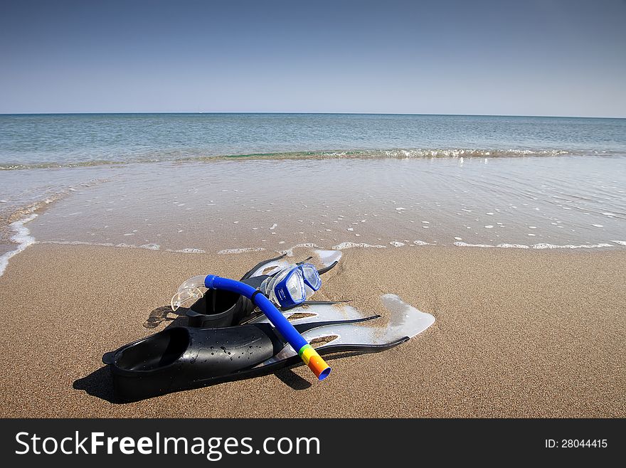 Snorkeling set on the the beach