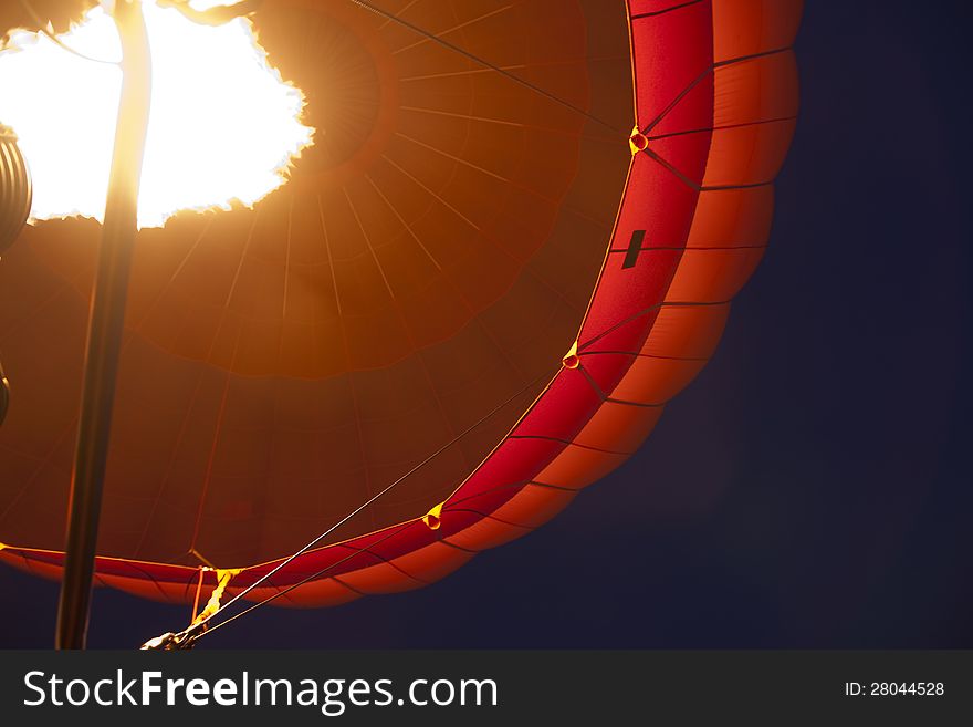 Air balloon in the evening sky