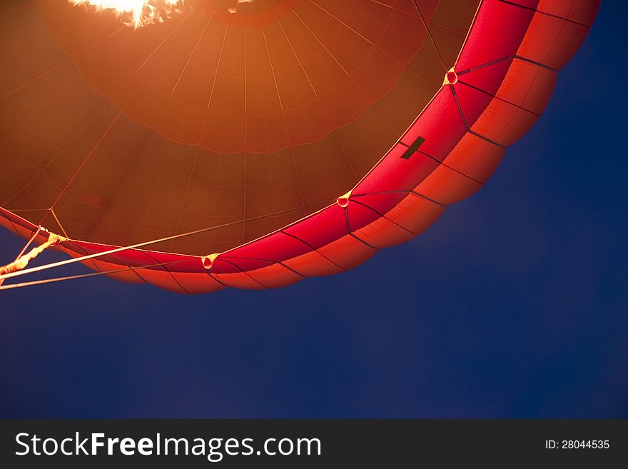 Air balloon in the evening sky