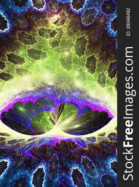 Fractal background with abstract shapes. High detailed image.