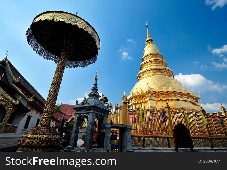 Ancient golden pagoda in thailand. Ancient golden pagoda in thailand