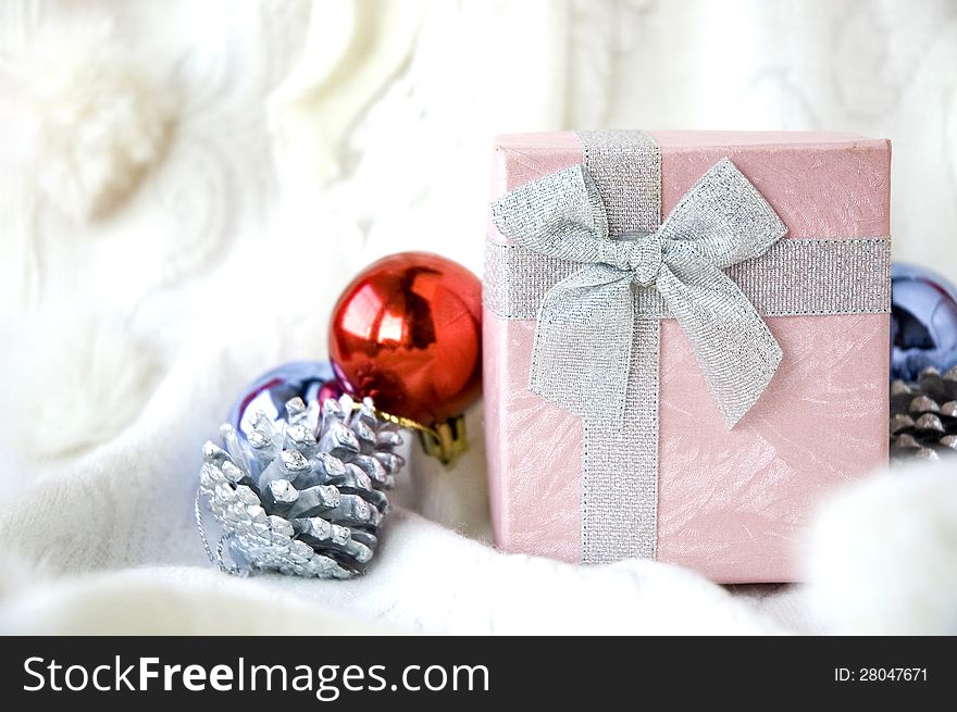 Special gift box with christmas ornament