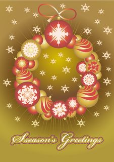 Wreath of Christmas Gold Balls Stock Photography Wreath of Christmas Gold Balls Stock Photography