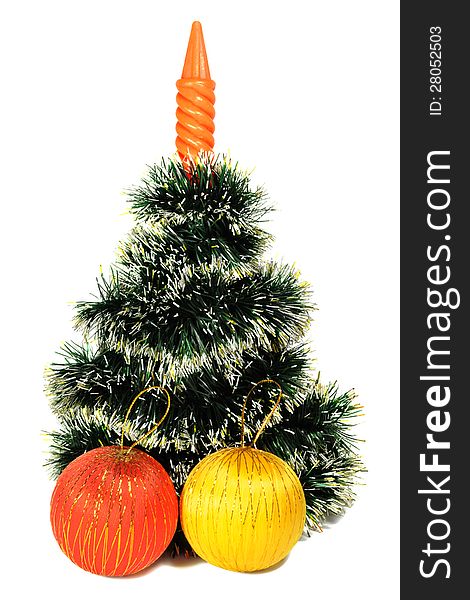 Christmas-tree decoration isolated on white background