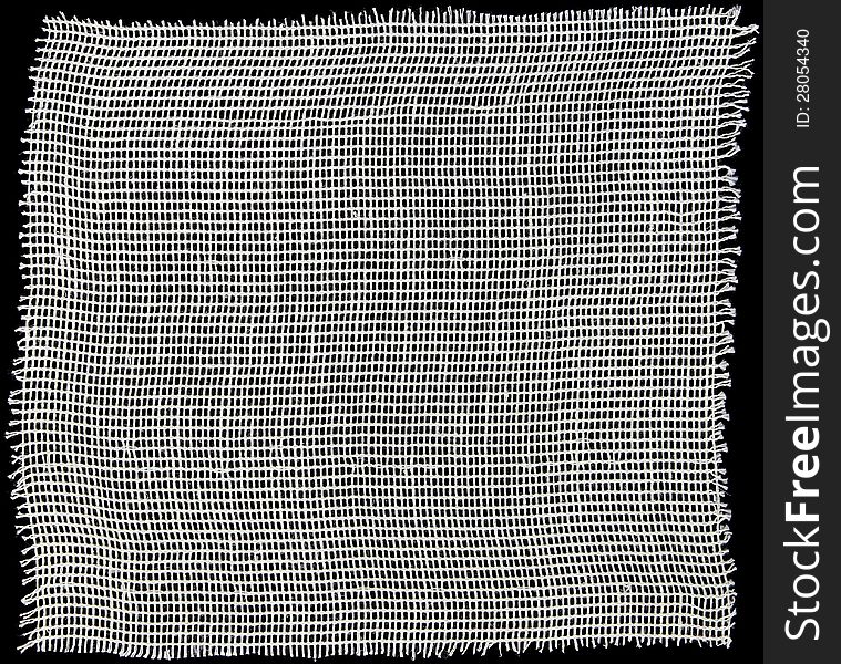 White fabric woven isolated on black background