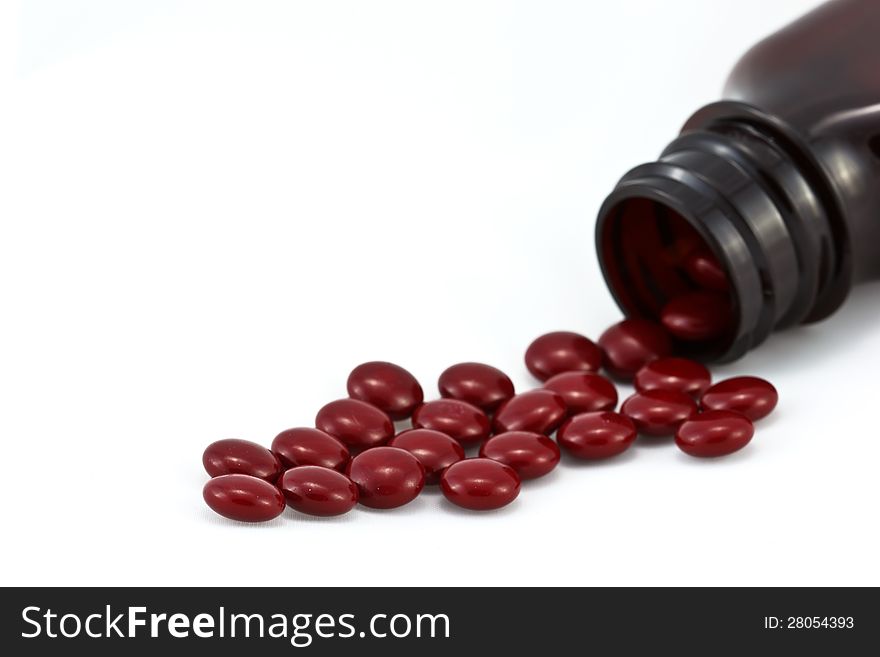 The red vitamin and mineral tablets for healthy. The red vitamin and mineral tablets for healthy.