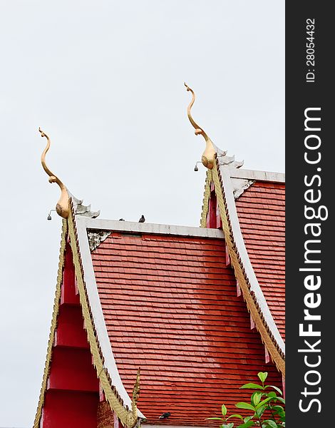 The style art of  roof in Thai temple. The style art of  roof in Thai temple.