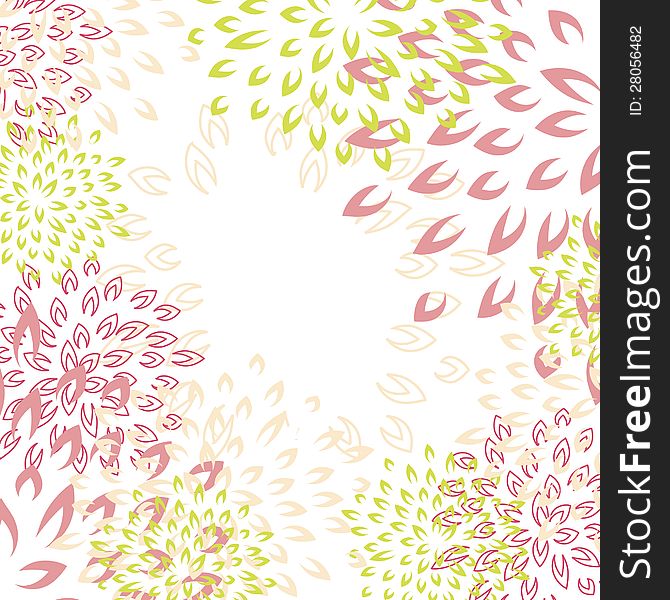 Vector background with leaf and flowers. Vector background with leaf and flowers