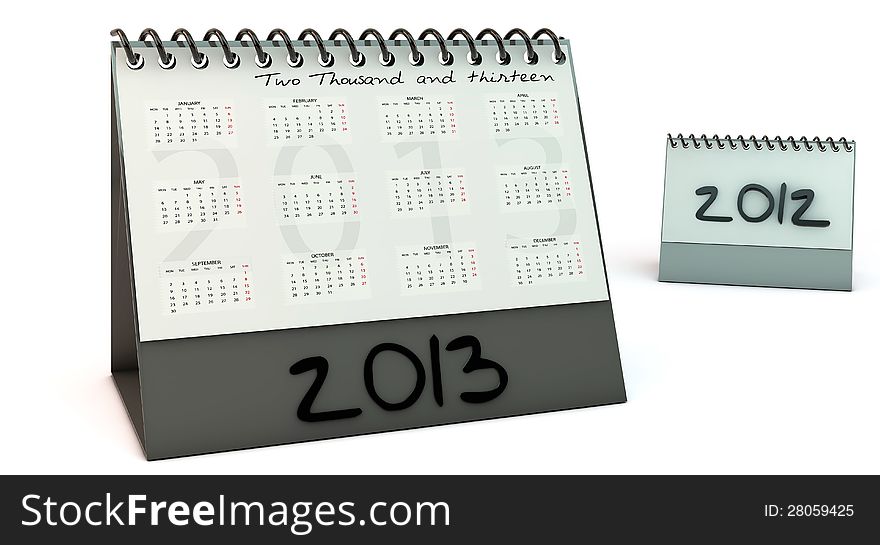 Calendar 2013 in 3d